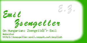 emil zsengeller business card